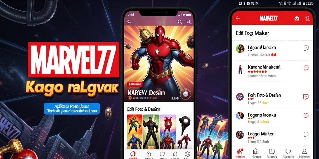 Tampilan antarmuka aplikasi Logo Maker MARVEL77 yang user-friendly.