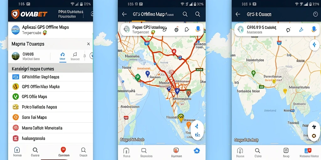Antarmuka OVABET yang ramah pengguna untuk navigasi GPS Offline Maps.