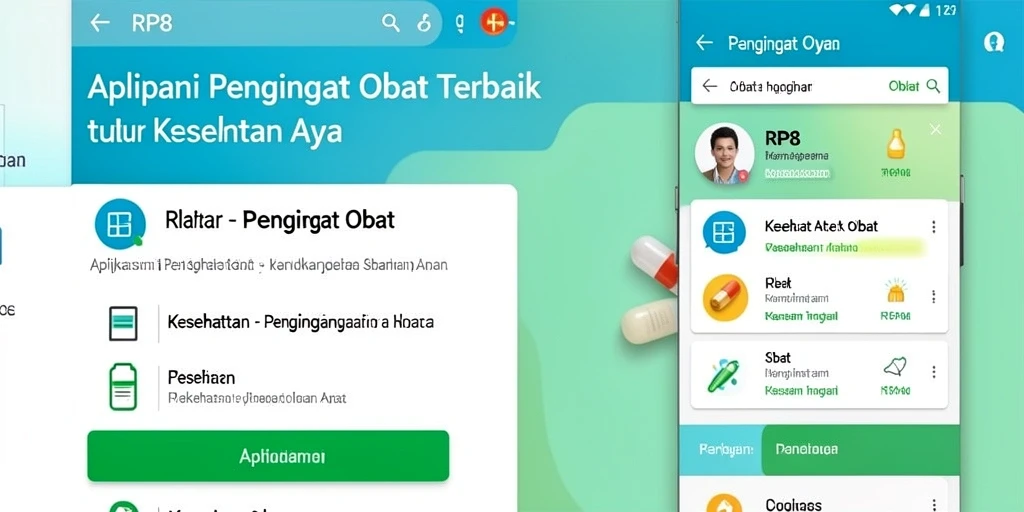 Tampilan utama RP8 dengan pengingat obat yang jelas dan teratur.