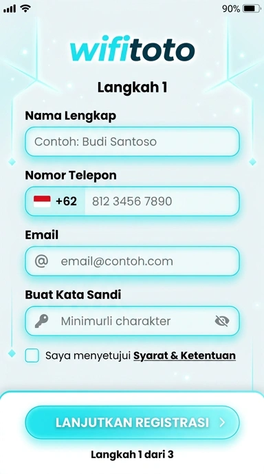Tampilan halaman daftar wifitoto