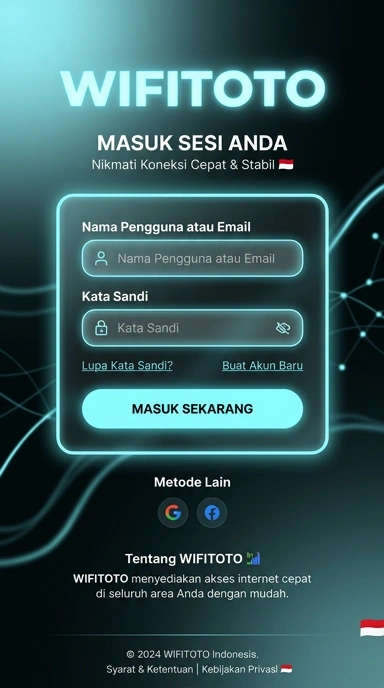 Tampilan halaman login wifitoto